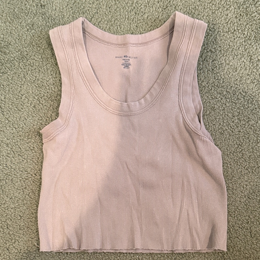 Brandy Melville Ribbed Crop Tank - Dusty Mauve